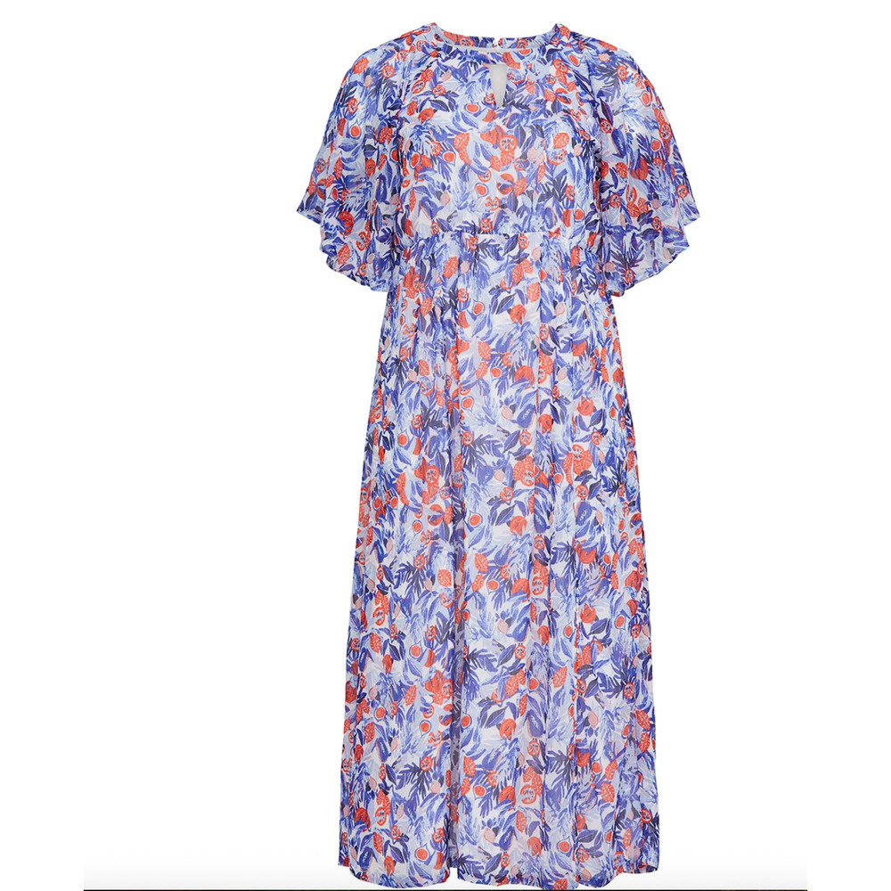 JunaRose Red White Blue Chiffon Maxi Dress SIZE 22 Wedding Party Flattering $90 - Picture 8 of 10
